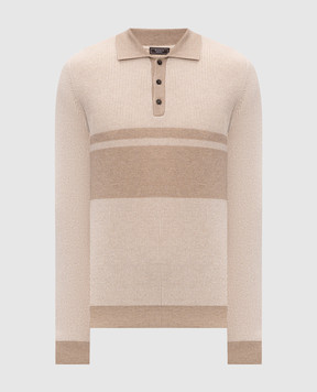 Peserico Beige wool and cashmere jumper with polo collar R59551F12947D0