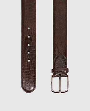Enrico Mandelli Brown crocodile leather belt MDL0207610