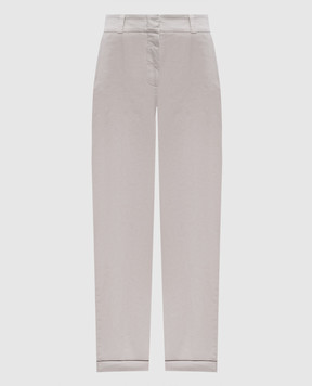 Peserico Gray pants with lapels A04680T302479