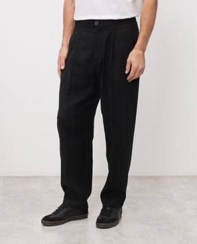 Herno Black linen pants PT000202U17155S