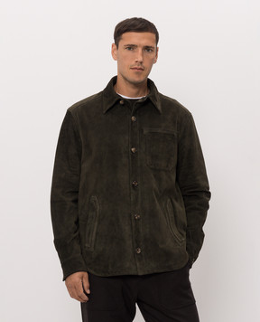 Brett Johnson Green suede jacket FW26L6SUVNO