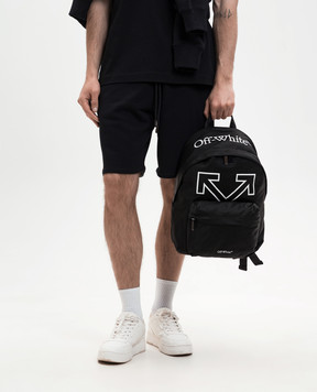 Off-White Black backpack with logo and emblem print OMNB126C99FAB001