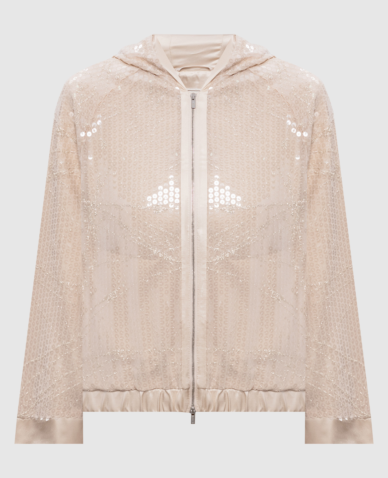 

Beige sports jacket with sequins and glitter Peserico