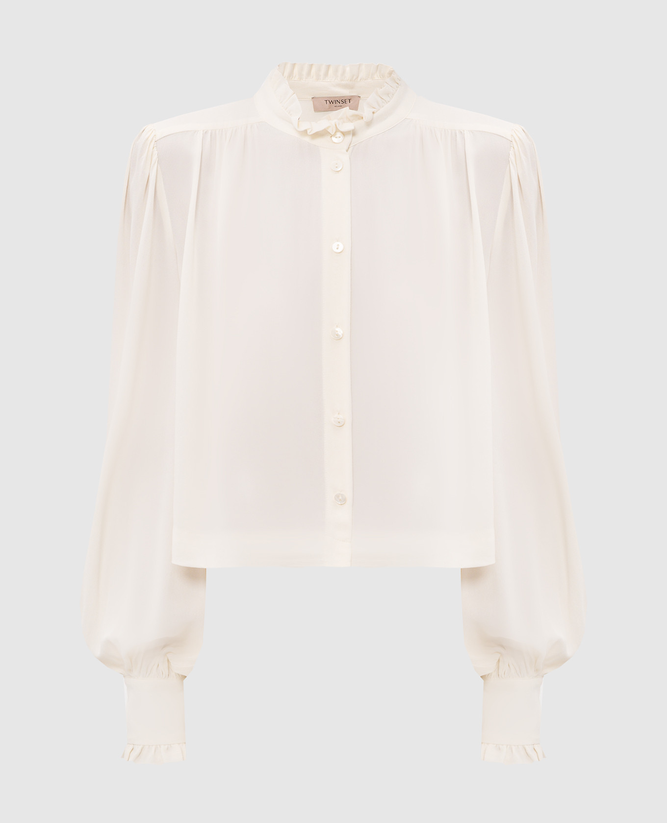 Ivory blouse with metal logo