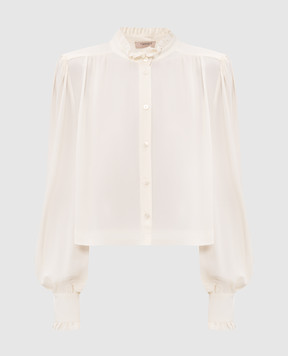Twinset Ivory blouse with metal logo 262TP2342
