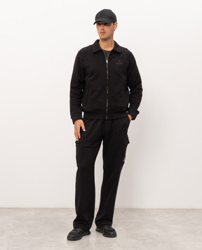 C.P. Company Black sweatpants with logo patch MSP030A005086W