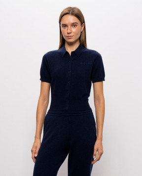 Sporty & Rich Jannie blue short-sleeved cardigan WS10085326BL106
