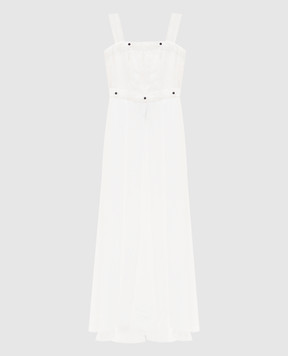 Masnada White dress with sash 8055