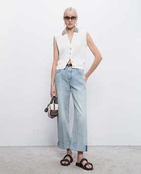 Brunello Cucinelli White vest with sequins M19232426