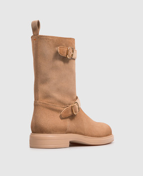 Santoni Beige suede boots WTYW72447PKVNHSY