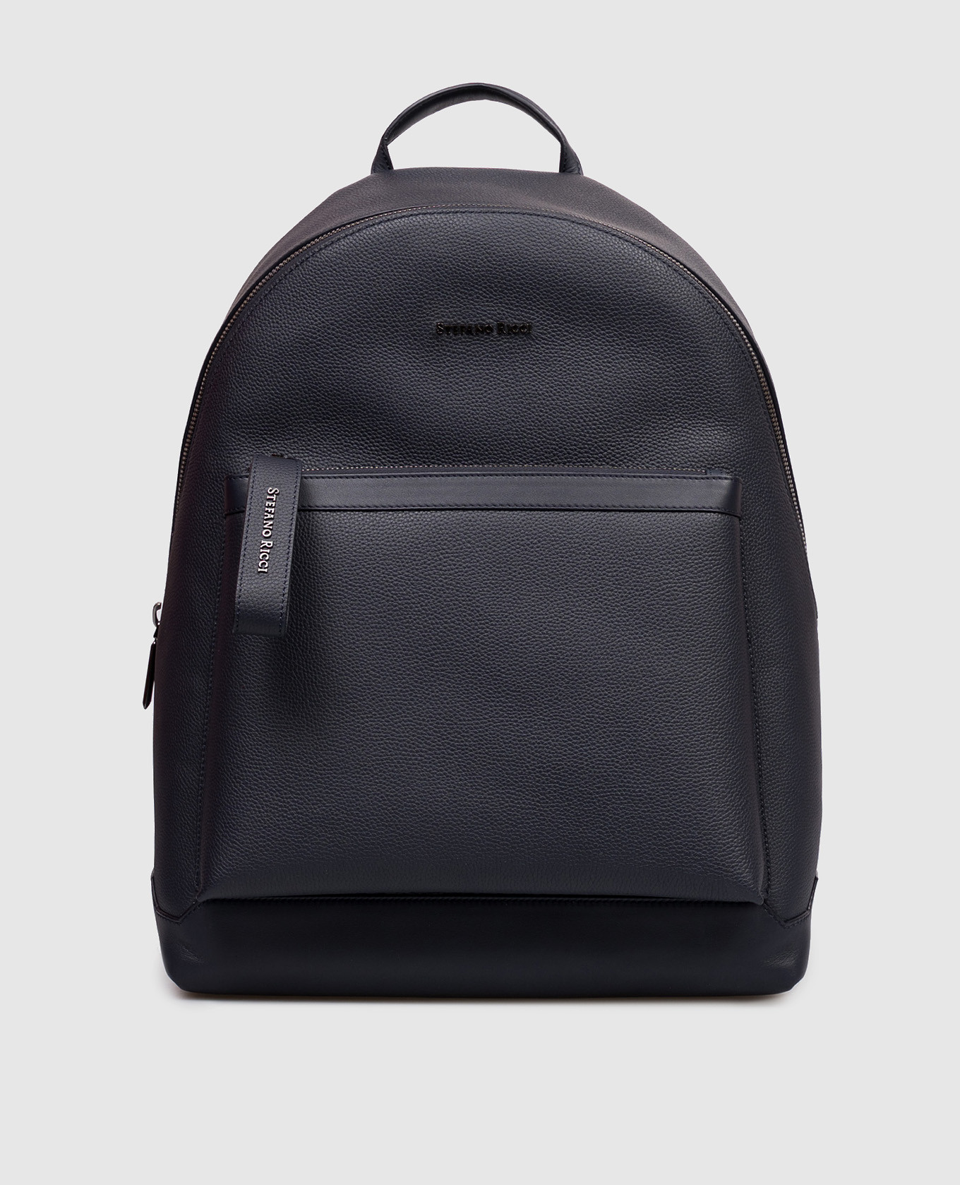 

Blue leather backpack with textured logo Stefano Ricci