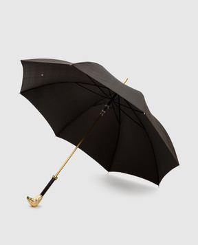 Pasotti Brown Eagle umbrella-cane OMITUO479RASO643415