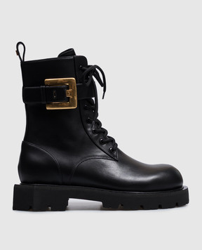 Balmain Black leather boots HN1TC292LVIT