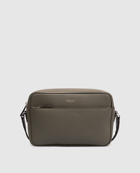 Serapian EAST WEST leather bag, khaki color SRCMOMML735925A042