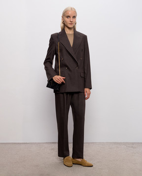 Marco Pescarolo Zeza brown wool and cashmere pants ZEZAD5429