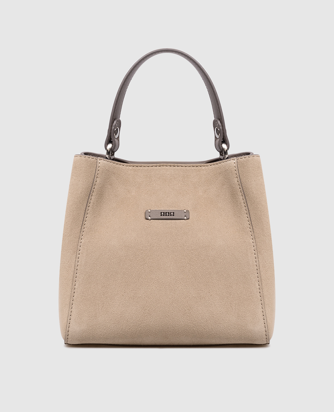 

Beige suede bag with branded patch Peserico