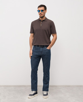 Canali Blue jeans with logo patch PD0040091719