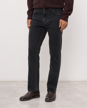 Stefano Ricci Grey jeans with logo patch MFT63B2140TR179K