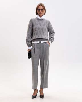 Peserico Gray alpaca wool sweater A99249F05G9100