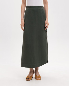 Max Mara Green skirt MSTPIRANIA with linen MSTPIRANIA