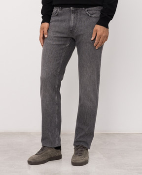 Trussardi Gray jeans with a patch P403HD04945NMJ380D50