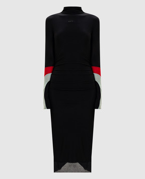 Off-White Black midi dress with logo print 2DB577S26JER001