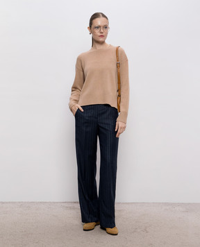 Peserico Beige wool, silk and cashmere sweater with monil chain A99267F07K09283
