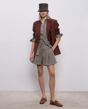 Brunello Cucinelli Gray linen shirt MA698MQ906