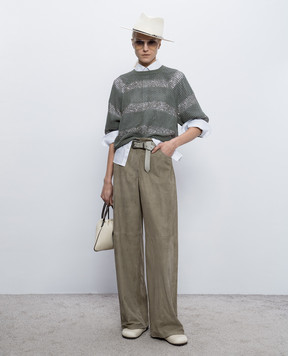 Brunello Cucinelli Khaki suede pants M0CLFP9187