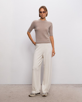 Fabiana Filippi Beige wool, silk and cashmere top MAD216F038M270