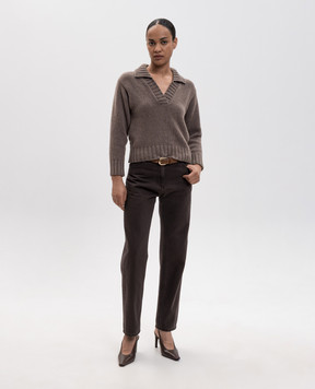Magda Butrym Brown cashmere pullover KNITWEAR16POLO243726