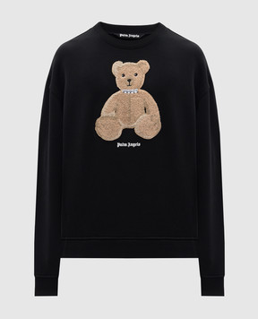 Palm Angels Black sweatshirt with Bear patch PMBA08HS26FLE009