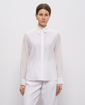 Peserico White silk shirt with chain A0631608372