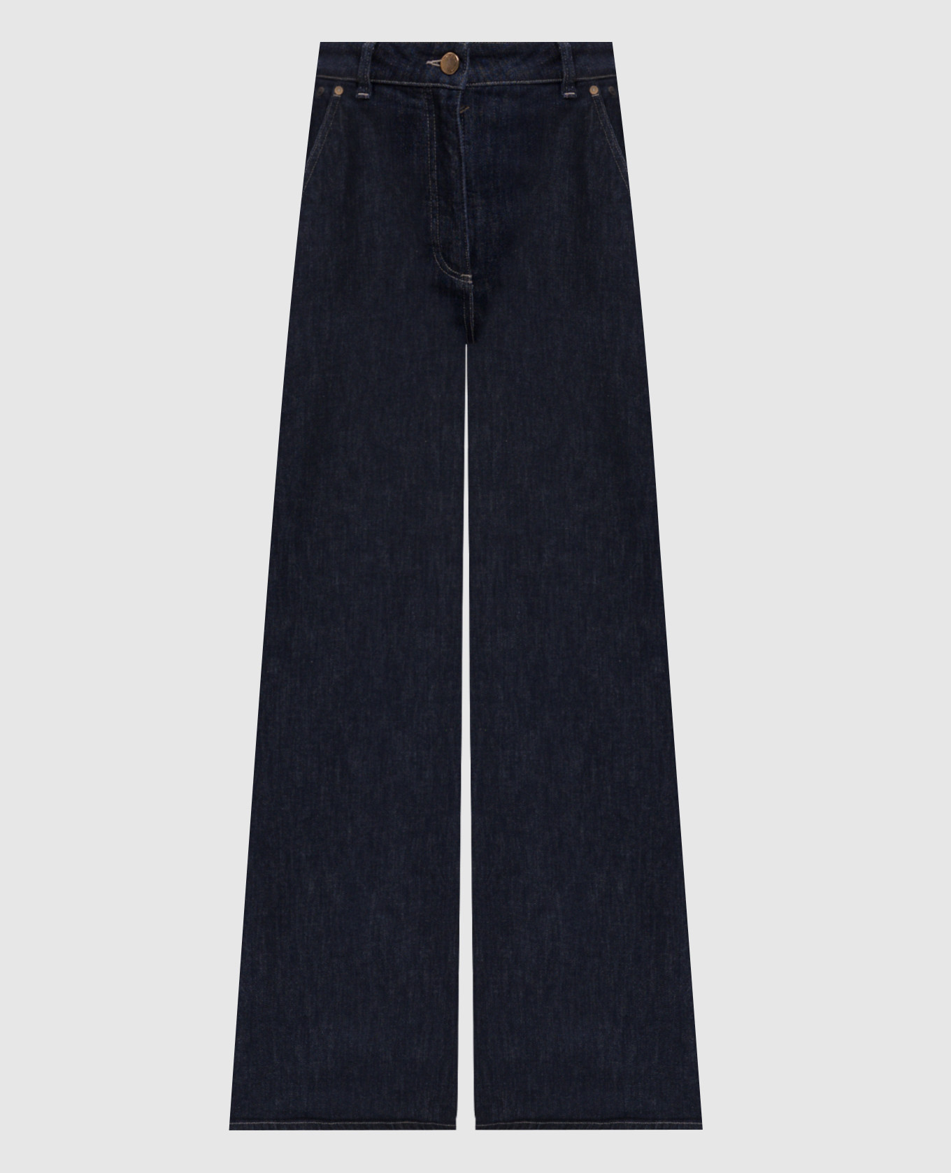 Blue jeans with logo patch Agnona