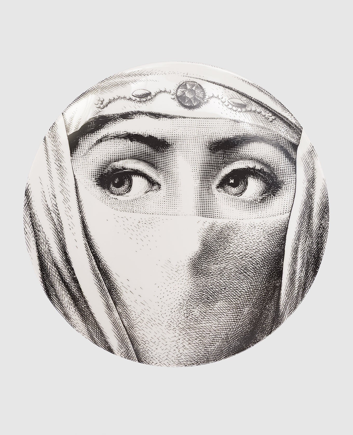 

Decorative porcelain wall plate Tema e Variazioni Fornasetti, White