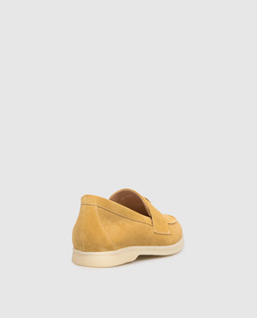 Babe Pay Pls Yellow suede loafers with logo engraving 218108ZA