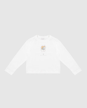 Brunello Cucinelli Children's white long-sleeve shirt with print B0T81T681B