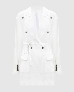 Masnada White double-breasted jacket with frame 8051