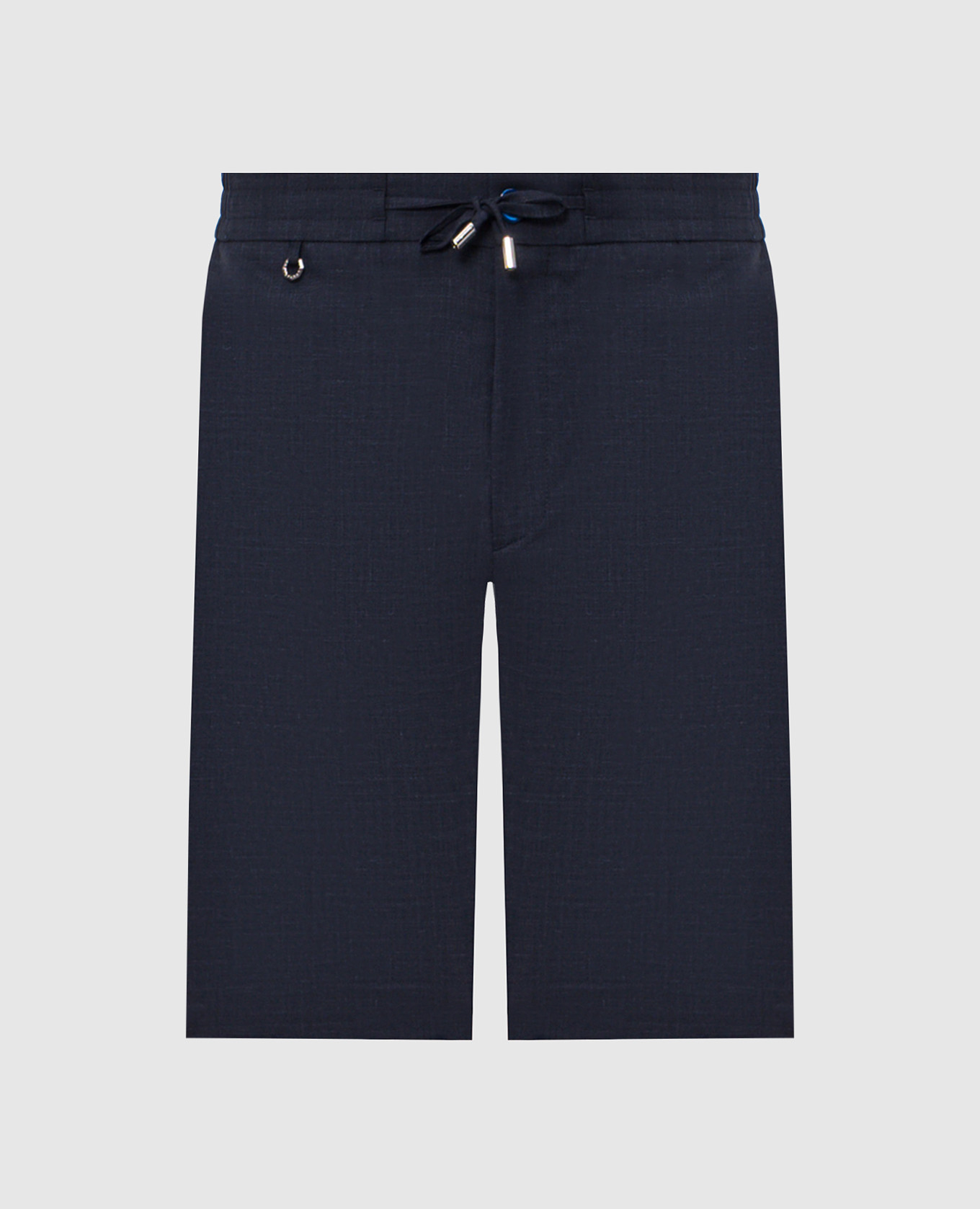 Blue shorts made of wool, silk and linen