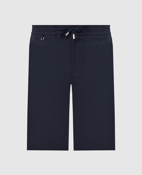 Stefano Ricci Blue shorts made of wool, silk and linen M1T6100331WKL07U