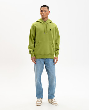 Ami Paris Green hoodie with embroidered emblem HSW764730