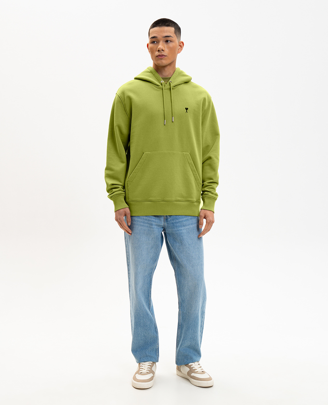 

Green hoodie with embroidered emblem Ami Paris