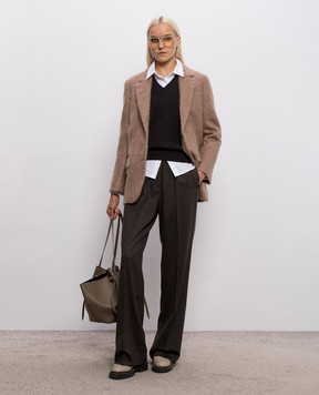 Peserico Brown wool, silk and cashmere pullover A99264F12K09283