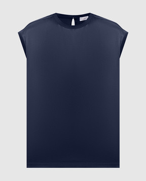 Brunello Cucinelli Blue silk top MPC59EH500