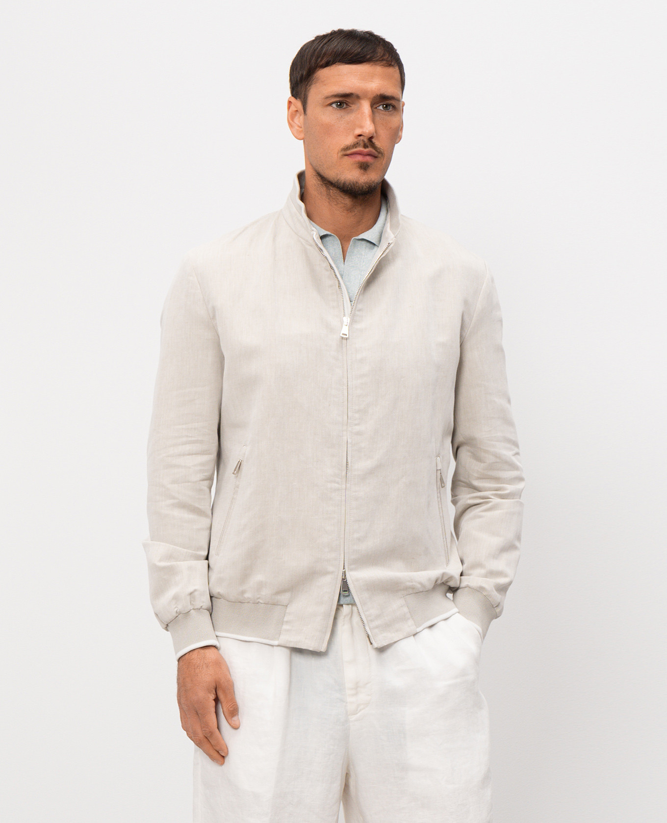 

Gray jacket with linen Pini Parma, Grey