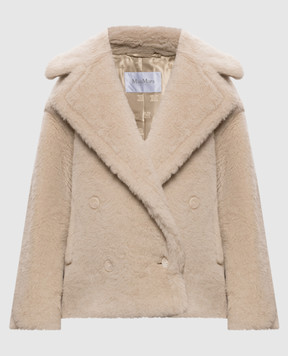Max Mara ALCUNO beige double-breasted coat made of wool and silk MXMALCUNO