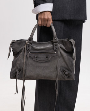 Balenciaga Grey suede Le City bag 8657602ACNH