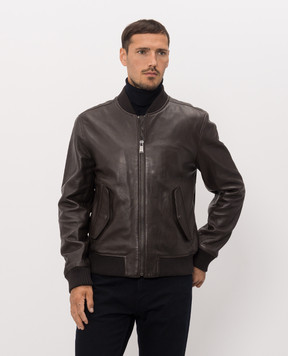 Trussardi Brown leather bomber jacket R302M000053NML901L01