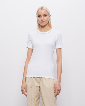Peserico White T-shirt with lapels S06840J005668