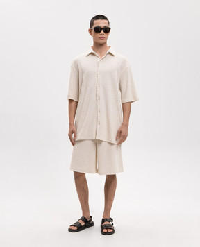Off-White Beige shorts with OFF logo pattern 44XCB092C9J0010